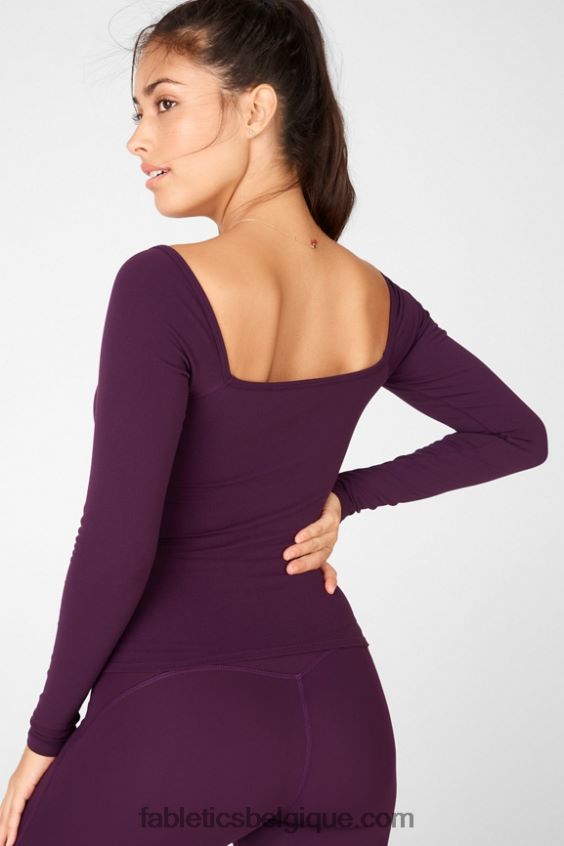 haut à manches longues emilia sculptknit ii femmes Fabletics 404P0T2684 prune parfaite