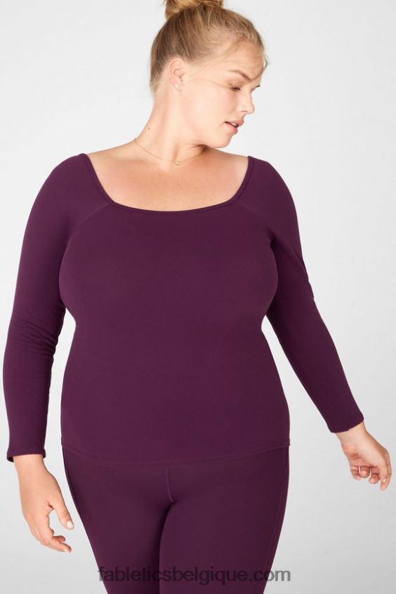 haut à manches longues emilia sculptknit ii femmes Fabletics 404P0T2685 prune parfaite