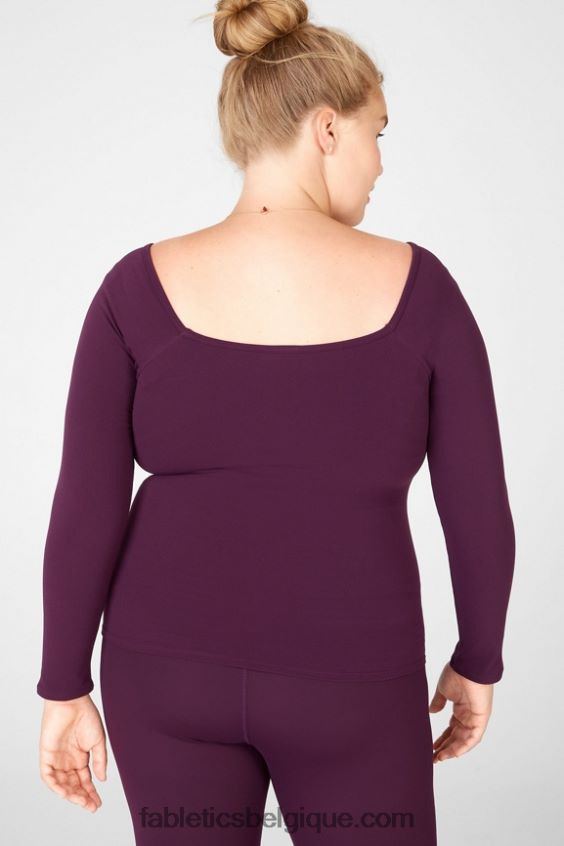 haut à manches longues emilia sculptknit ii femmes Fabletics 404P0T2685 prune parfaite