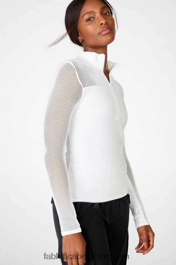 haut à manches longues en maille sculpturale arleta femmes Fabletics 404P0T2719 blanc