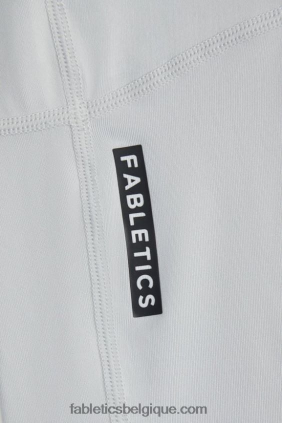 haut à manches longues et col v phoenix lite femmes Fabletics 404P0T2592 débouchure gris minéral/noir