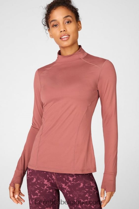 haut à manches longues phénix femmes Fabletics 404P0T2721 moka cerise