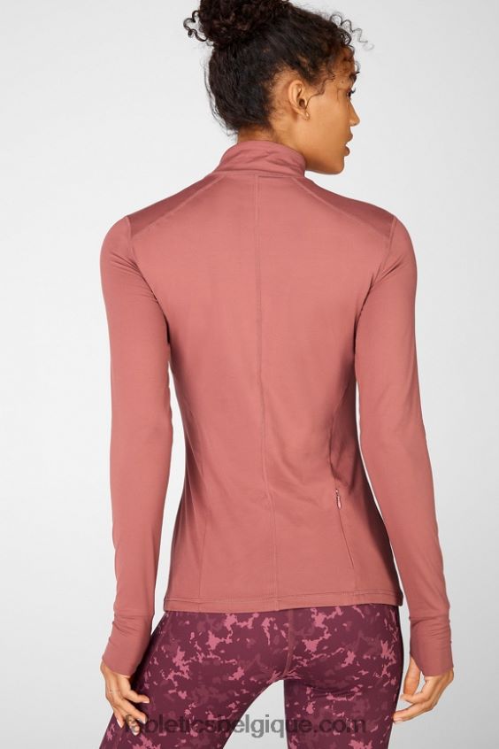 haut à manches longues phénix femmes Fabletics 404P0T2721 moka cerise