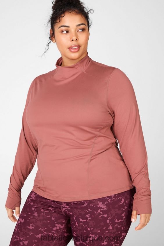 haut à manches longues phénix femmes Fabletics 404P0T2722 moka cerise