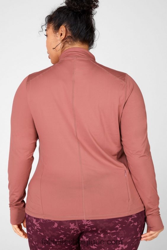 haut à manches longues phénix femmes Fabletics 404P0T2722 moka cerise