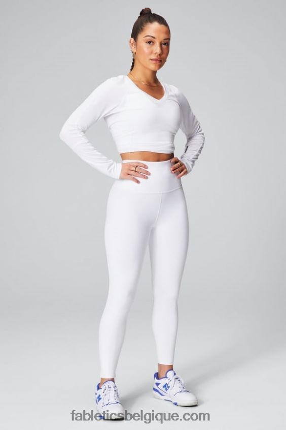 haut à manches longues phoenix lite femmes Fabletics 404P0T2611 coup de grâce blanc/noir classique