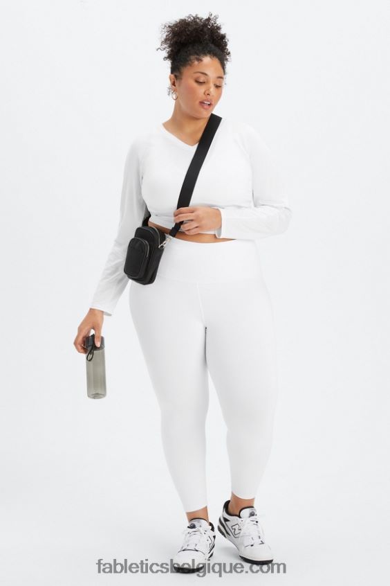 haut à manches longues phoenix lite femmes Fabletics 404P0T2612 coup de grâce blanc/noir classique