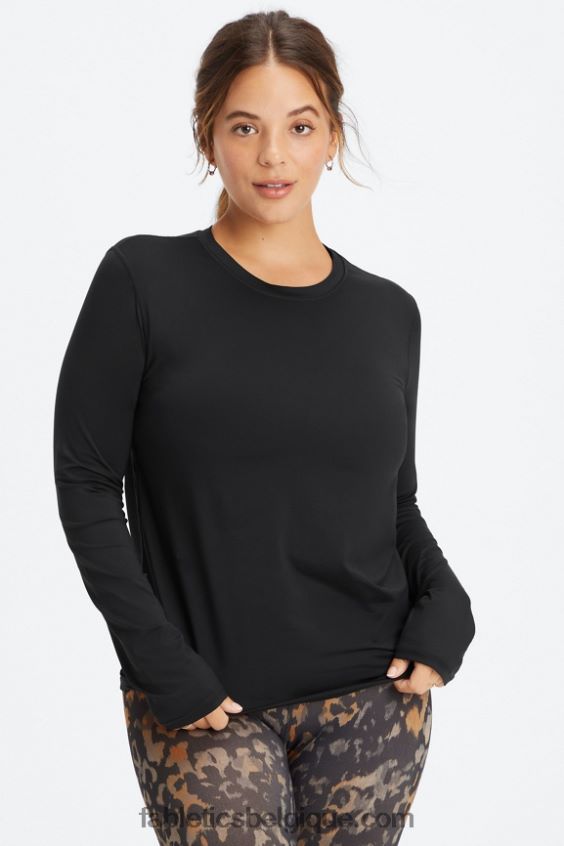haut à manches longues phoenix lite femmes Fabletics 404P0T2616 noir