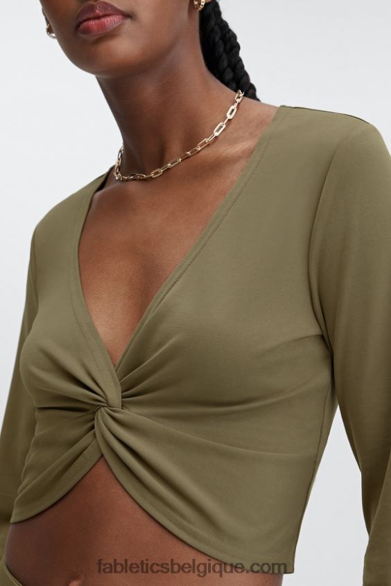 haut torsadé sur le devant en maille élégante femmes Fabletics 404P0T2667 oiseau de nuit