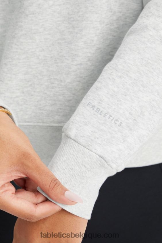pull zippé à col montant catarina femmes Fabletics 404P0T2644 gris clair chiné