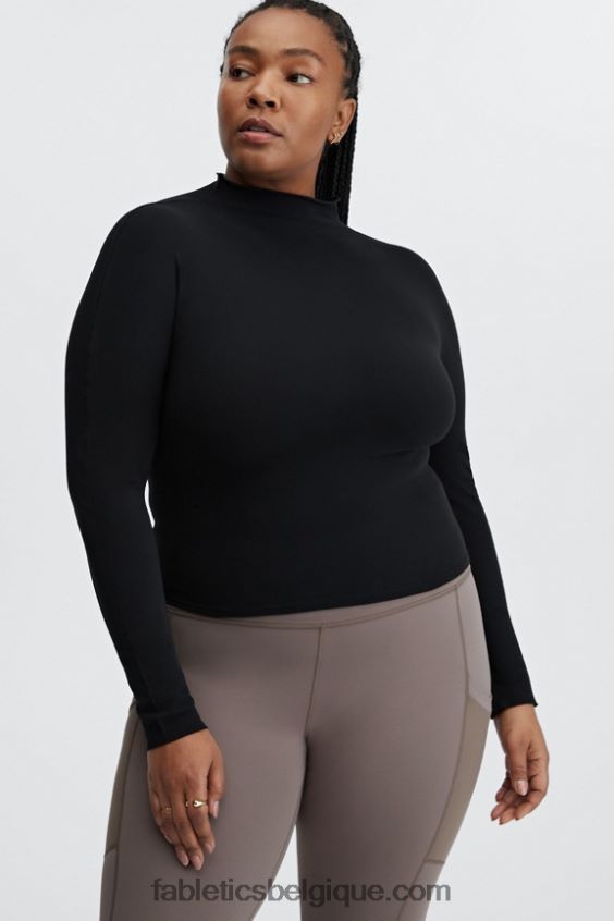 ruby sculptknit dos ouvert à manches longues femmes Fabletics 404P0T2670 noir
