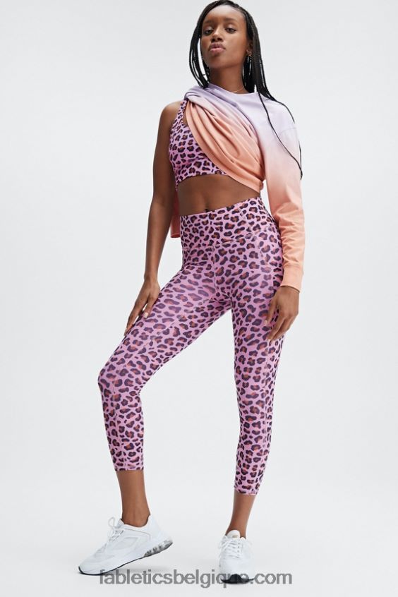 t-shirt boyfriend à manches longues femmes Fabletics 404P0T2605 iris flou/teinture rose