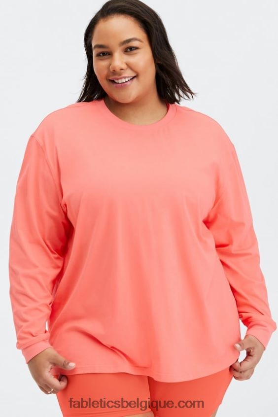 t-shirt boyfriend à manches longues femmes Fabletics 404P0T2665 enfer poussiéreux