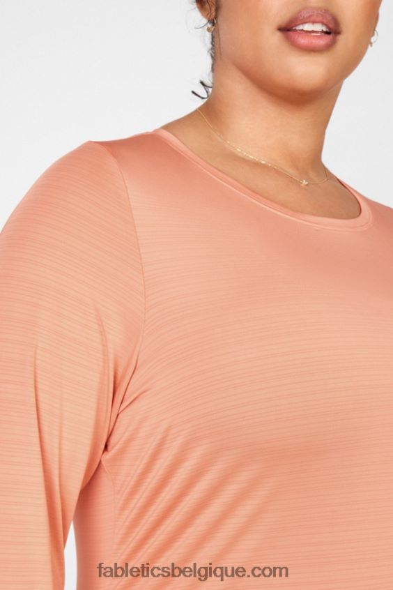 t-shirt écoresponsable à manches longues femmes Fabletics 404P0T2718 pêche