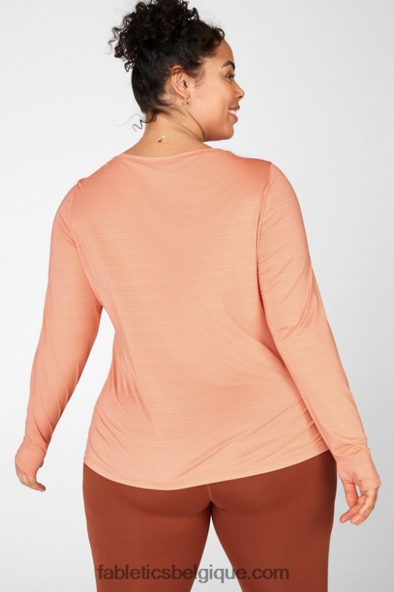 t-shirt écoresponsable à manches longues femmes Fabletics 404P0T2718 pêche