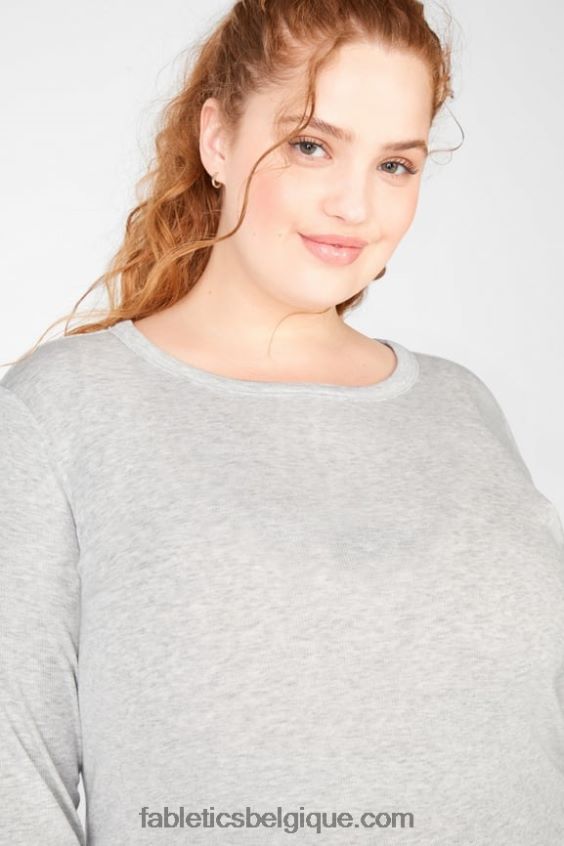 t-shirt jess à manches longues femmes Fabletics 404P0T2733 gris clair chiné