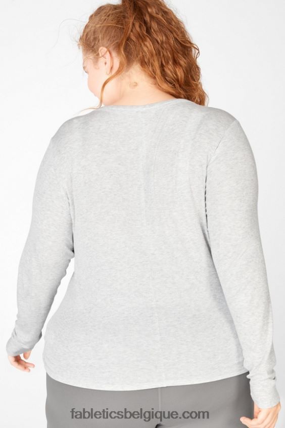 t-shirt jess à manches longues femmes Fabletics 404P0T2733 gris clair chiné