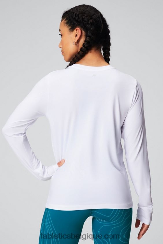 t-shirt à manches longues dry-flex femmes Fabletics 404P0T2598 hydrow blanc