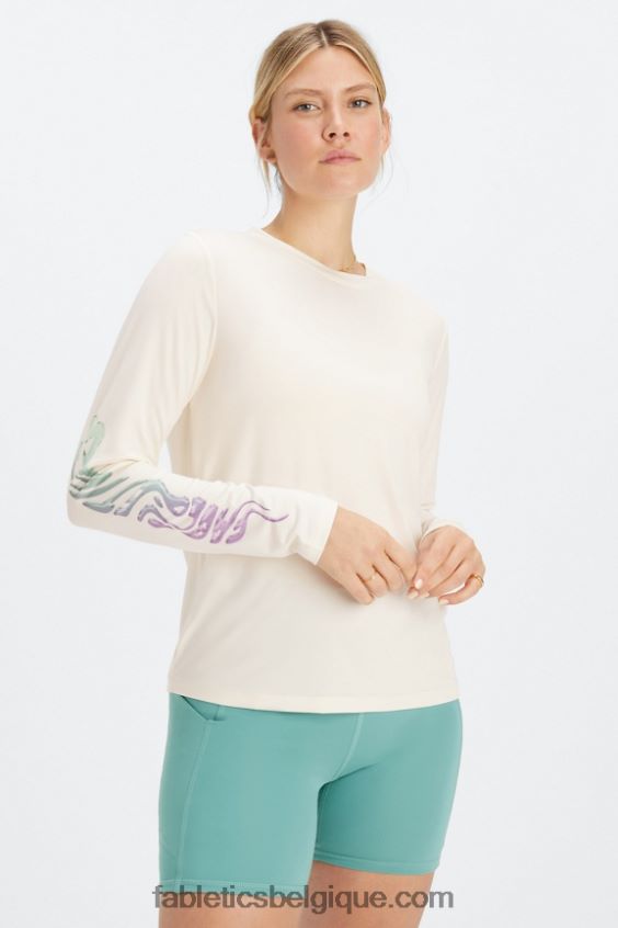 t-shirt à manches longues dry-flex femmes Fabletics 404P0T2599 aigrette/déformée