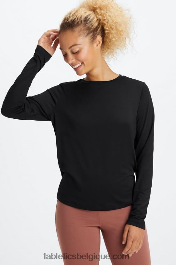 t-shirt à manches longues dry-flex femmes Fabletics 404P0T2601 noir