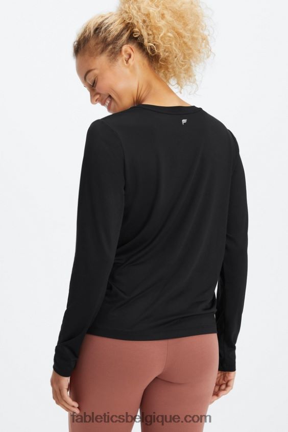 t-shirt à manches longues dry-flex femmes Fabletics 404P0T2601 noir