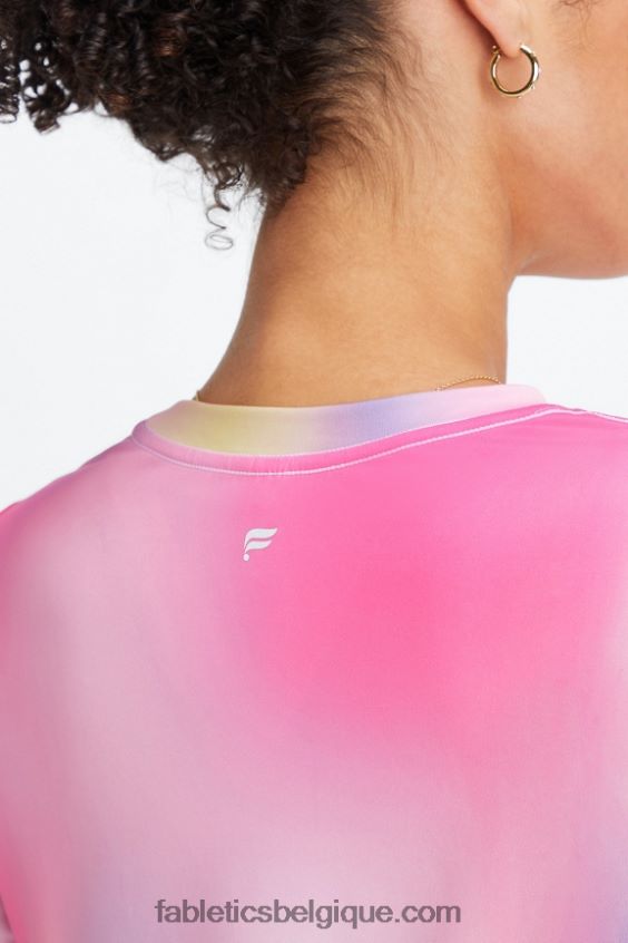 t-shirt à manches longues dry-flex femmes Fabletics 404P0T2602 ombre rose en peluche