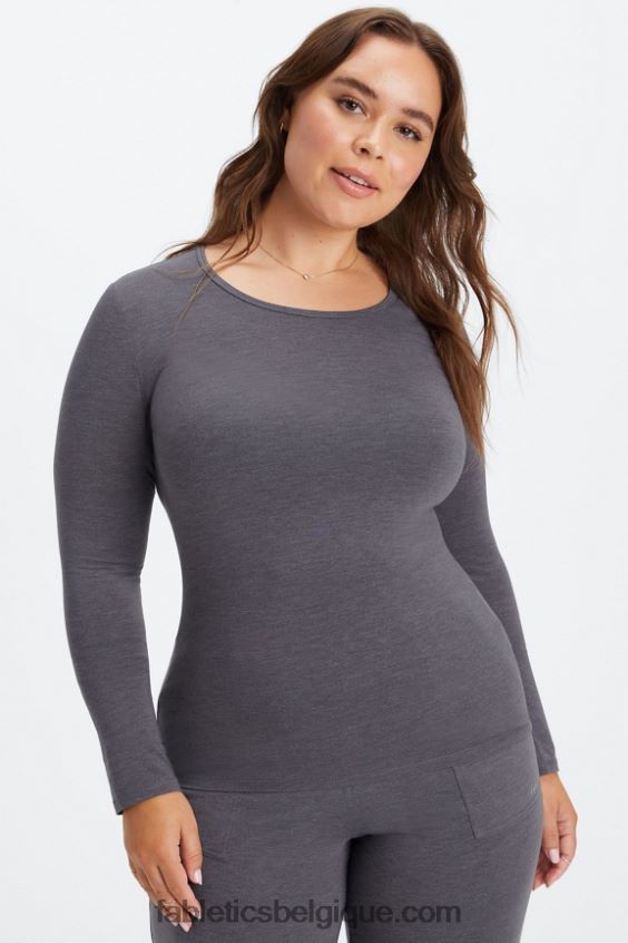 t-shirt à manches longues femmes Fabletics 404P0T2638 étain