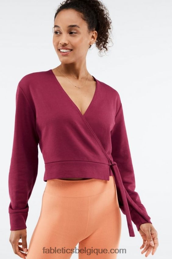 top Mandy à nouer sur le côté femmes Fabletics 404P0T2694 éclat de cerise/abricot frais