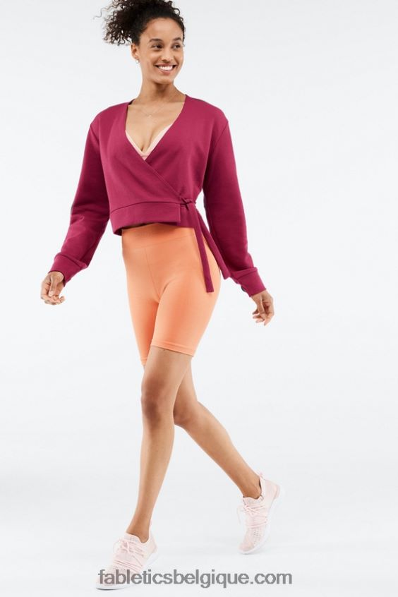 top Mandy à nouer sur le côté femmes Fabletics 404P0T2694 éclat de cerise/abricot frais