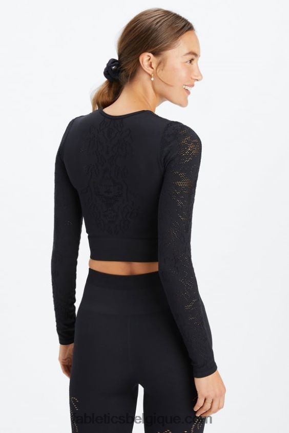 top à manches longues sans couture flora femmes Fabletics 404P0T2621 noir