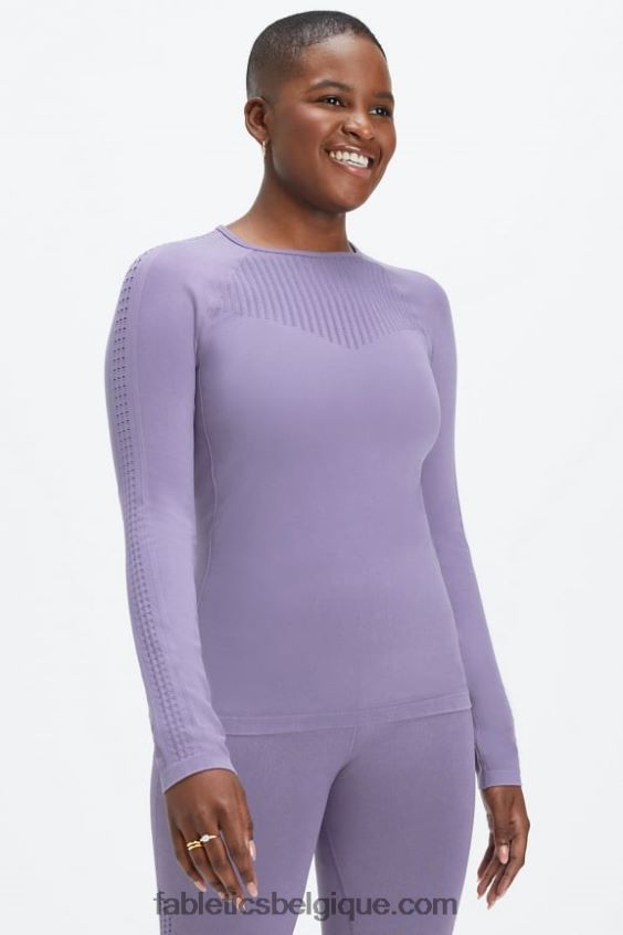 top à manches longues sans couture sync femmes Fabletics 404P0T2593 violette lavée