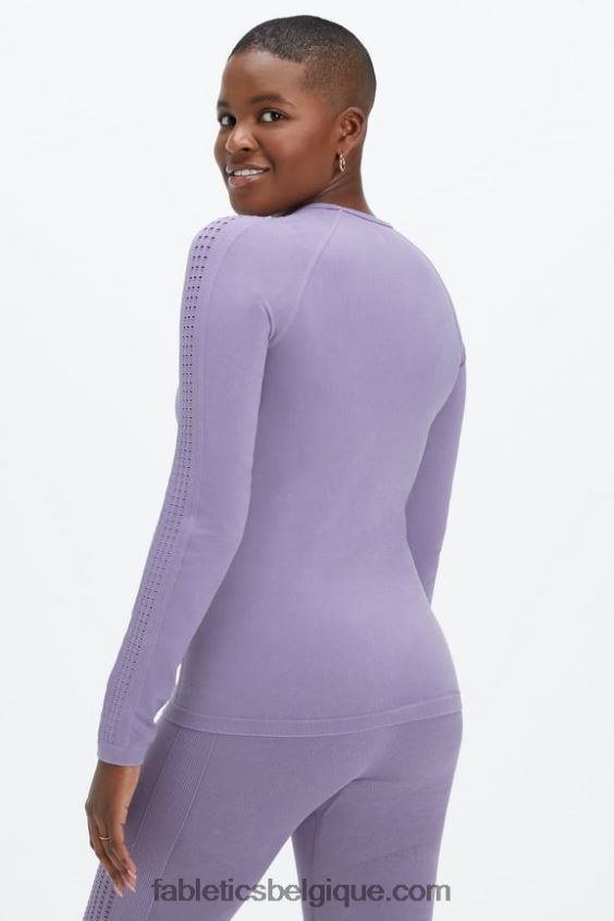 top à manches longues sans couture sync femmes Fabletics 404P0T2593 violette lavée