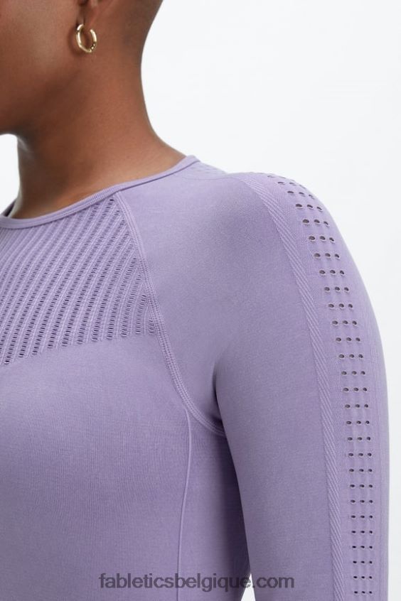 top à manches longues sans couture sync femmes Fabletics 404P0T2593 violette lavée