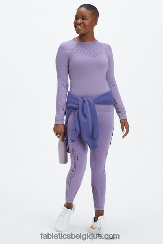 top à manches longues sans couture sync femmes Fabletics 404P0T2593 violette lavée