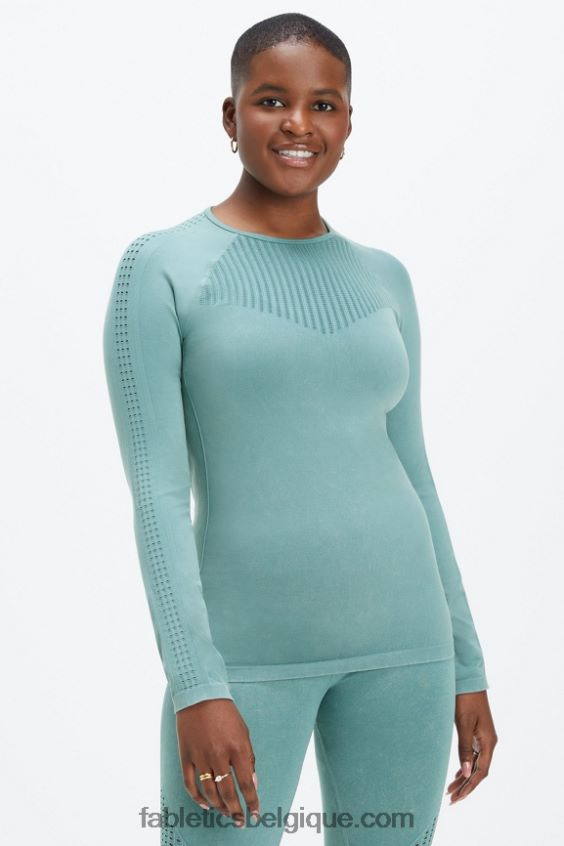 top à manches longues sans couture sync femmes Fabletics 404P0T2594 vague arctique lavée
