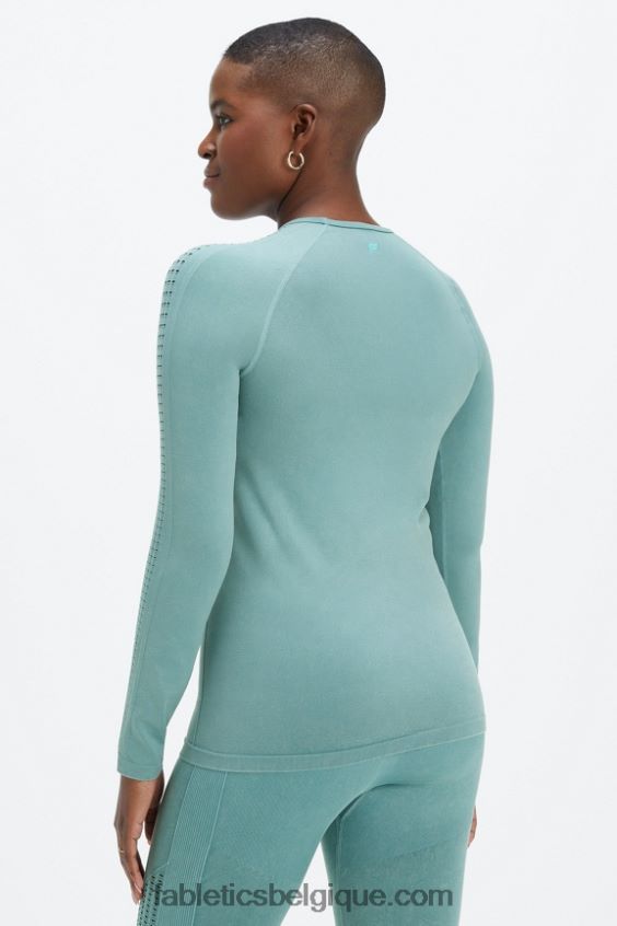 top à manches longues sans couture sync femmes Fabletics 404P0T2594 vague arctique lavée