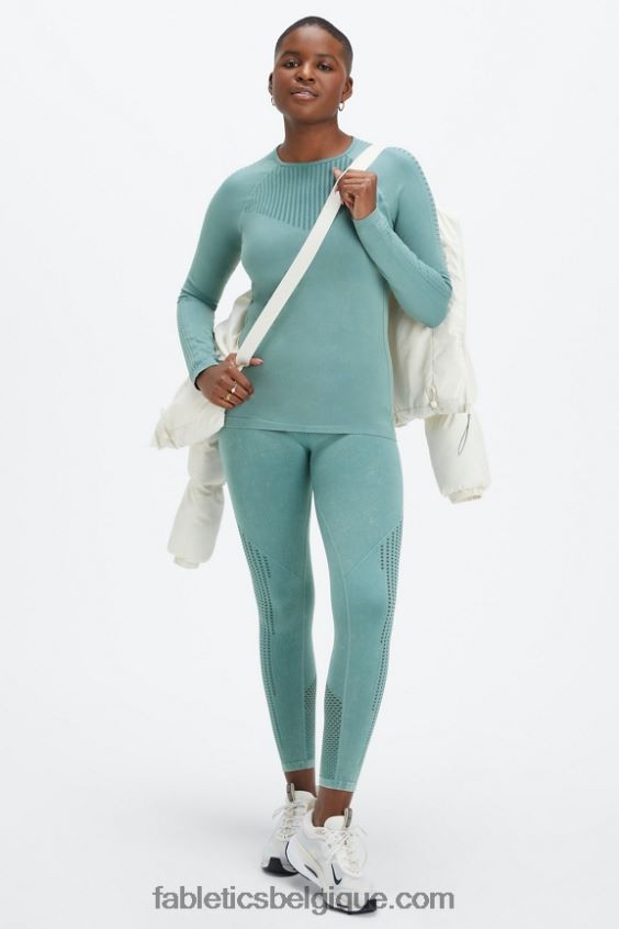 top à manches longues sans couture sync femmes Fabletics 404P0T2594 vague arctique lavée