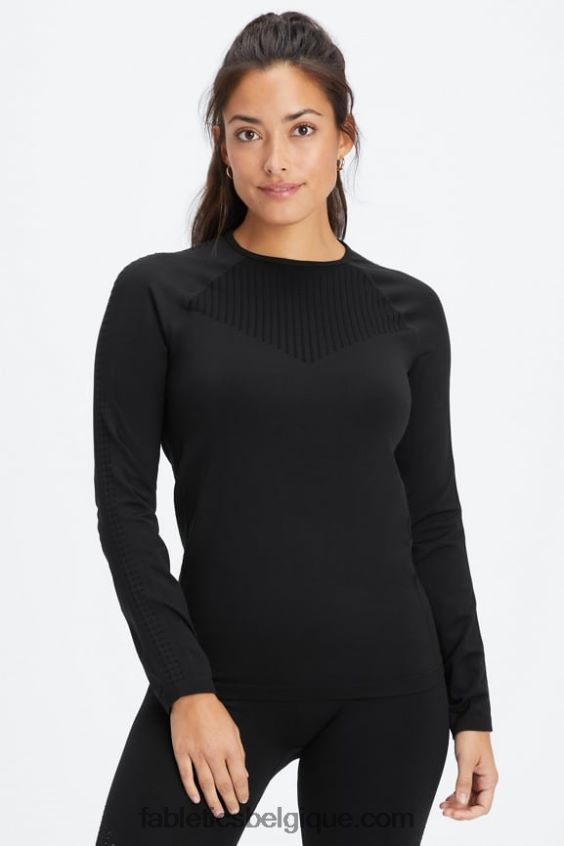 top à manches longues sans couture sync femmes Fabletics 404P0T2596 noir