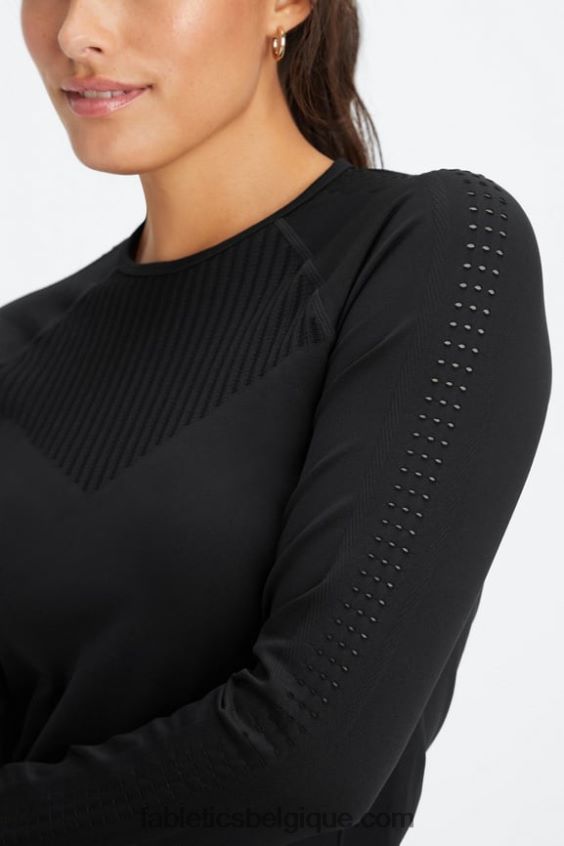 top à manches longues sans couture sync femmes Fabletics 404P0T2596 noir