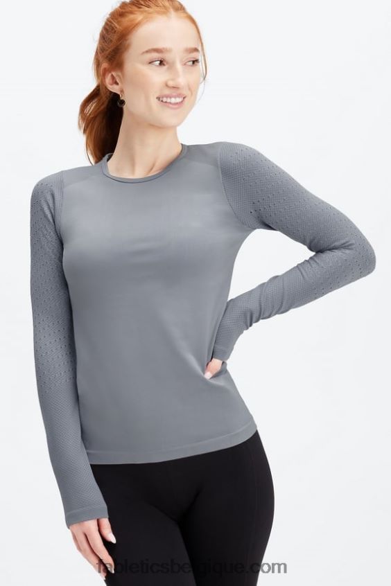 top à manches longues sans couture sync femmes Fabletics 404P0T2597 acier