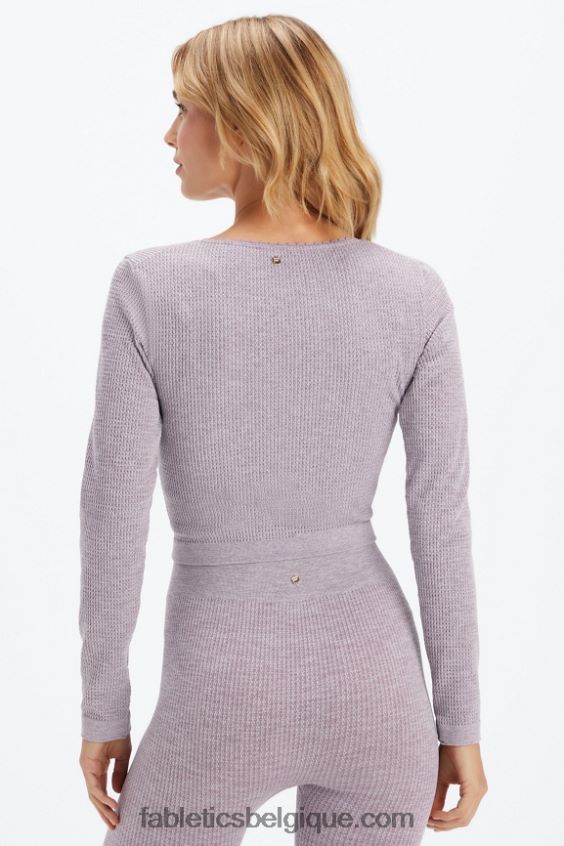 top à torsades femmes Fabletics 404P0T2609 bruyère prune fanée
