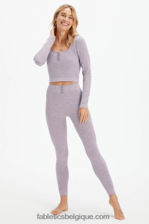 top à torsades femmes Fabletics 404P0T2609 bruyère prune fanée