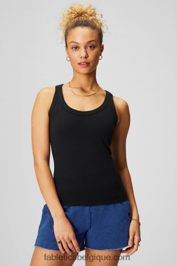 Débardeur 100% coton femmes Fabletics 404P0T2157 noir