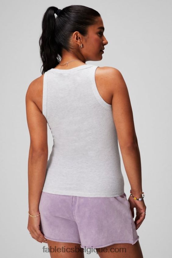Débardeur 100% coton femmes Fabletics 404P0T2160 gris doux chiné