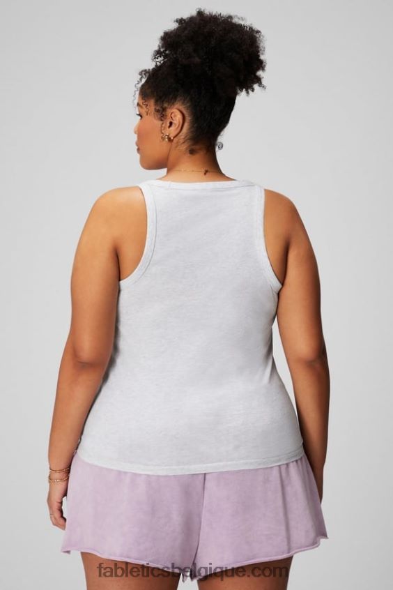 Débardeur 100% coton femmes Fabletics 404P0T2161 gris doux chiné