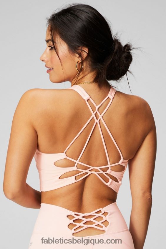 débardeur à bretelles femmes Fabletics 404P0T2164 crème au beurre rose