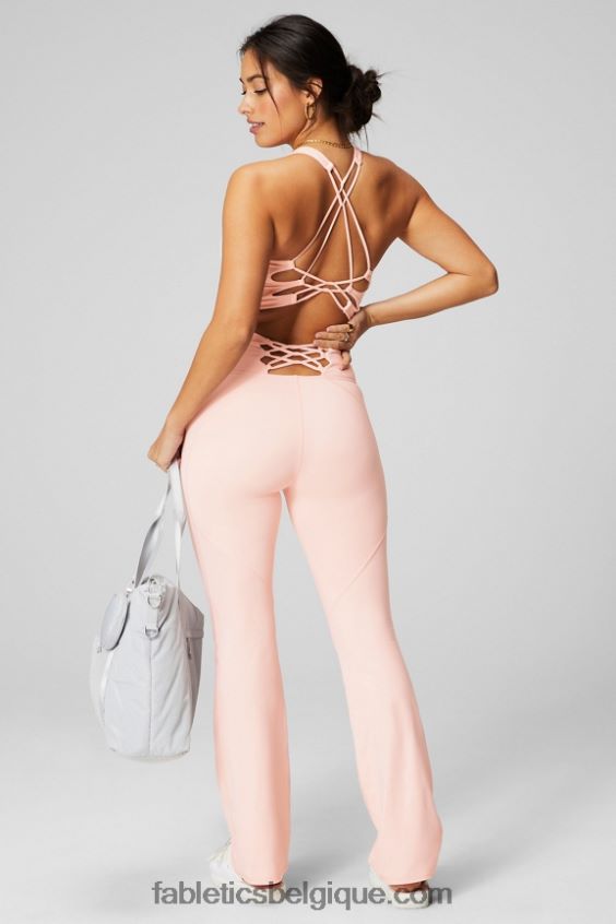 débardeur à bretelles femmes Fabletics 404P0T2164 crème au beurre rose