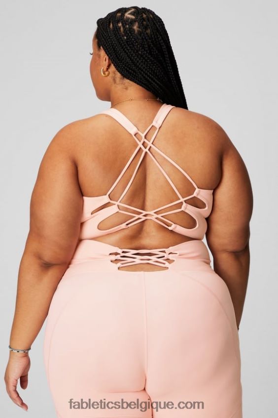 débardeur à bretelles femmes Fabletics 404P0T2165 crème au beurre rose