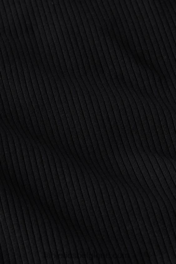 débardeur côtelé à col montant femmes Fabletics 404P0T2145 noir