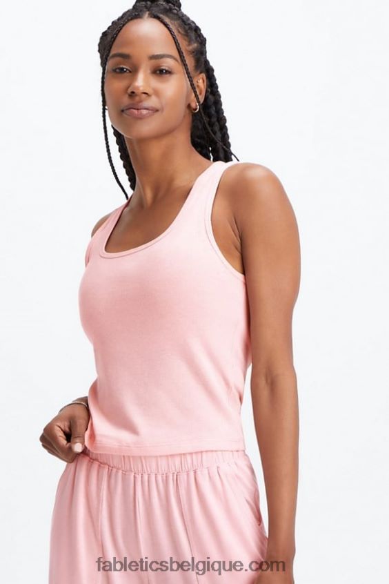 débardeur côtelé restoreknit femmes Fabletics 404P0T2268 bruyère poussière rose